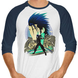 Crisis Silhouette - 3/4 Sleeve Raglan T-Shirt