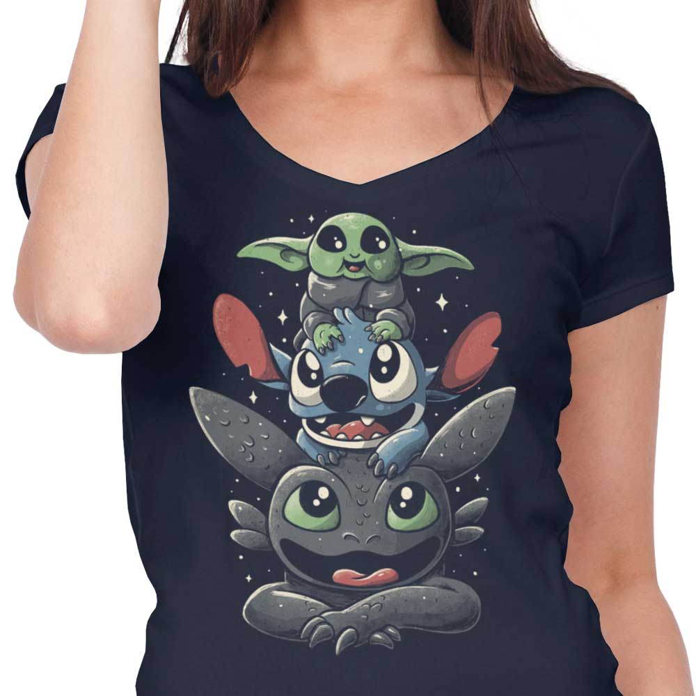 Cuteness Tower - Women's V-Neck