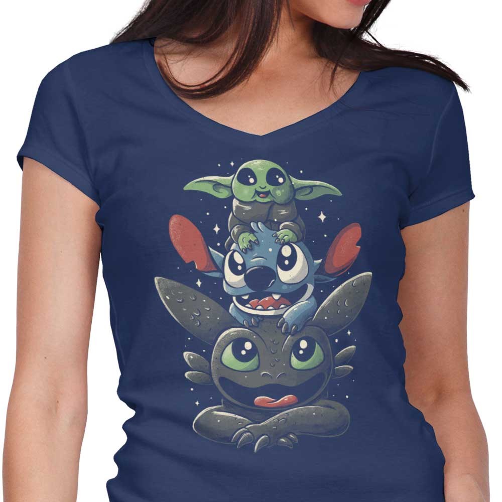 Cuteness Tower - Women's V-Neck