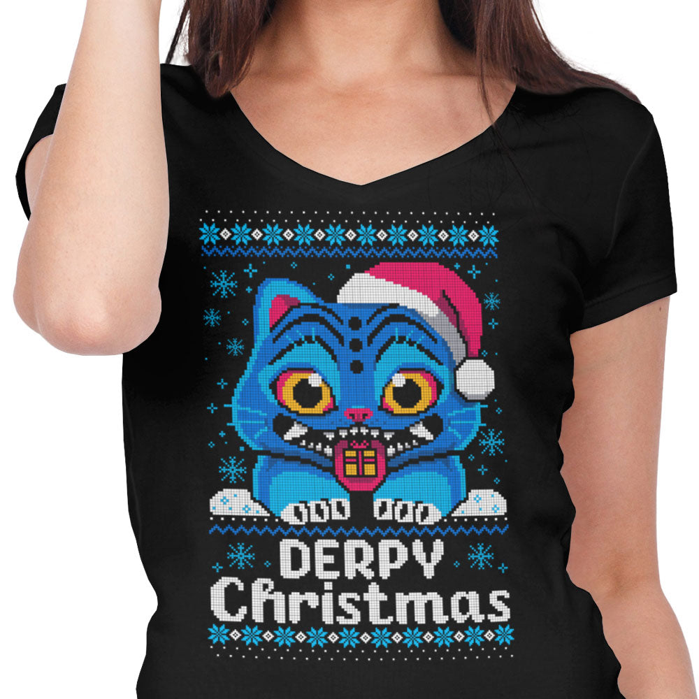 Derpy Christmas Sweater - Women's V-Neck