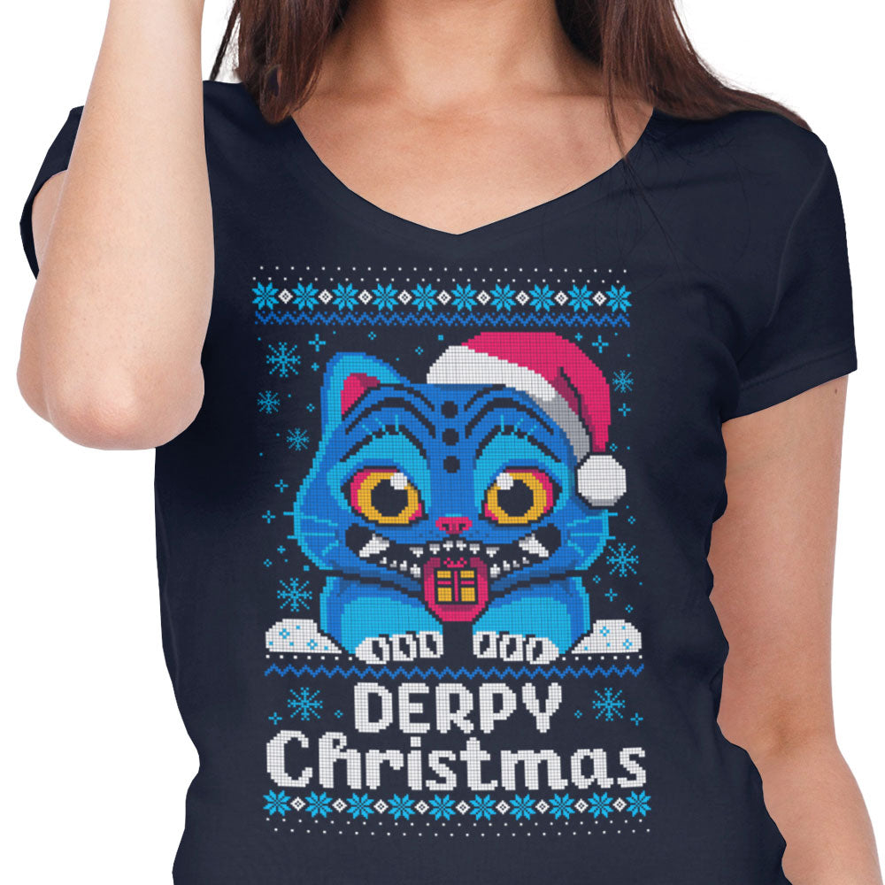 Derpy Christmas Sweater - Women's V-Neck