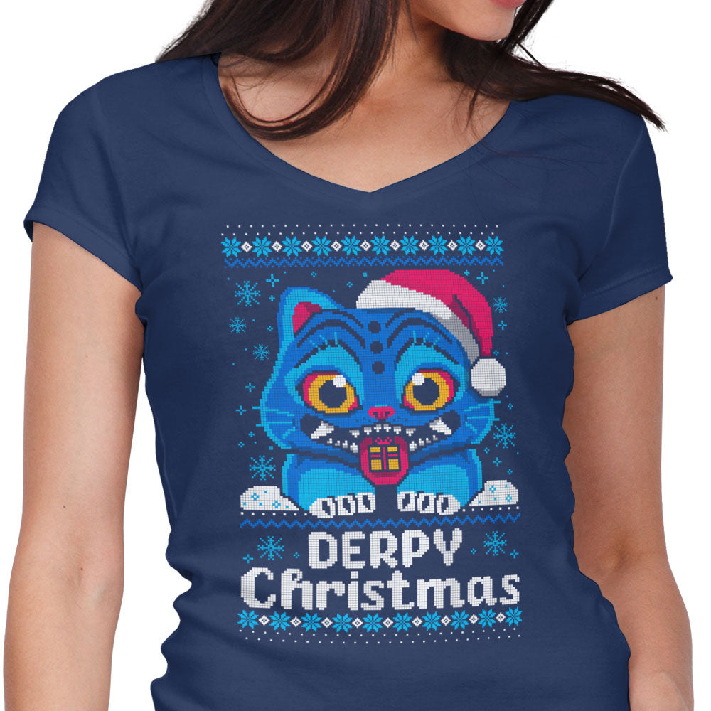 Derpy Christmas Sweater - Women's V-Neck