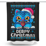 Derpy Christmas Sweater - Shower Curtain