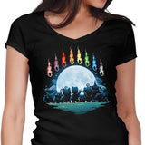 Digital Moon - Women's V-Neck