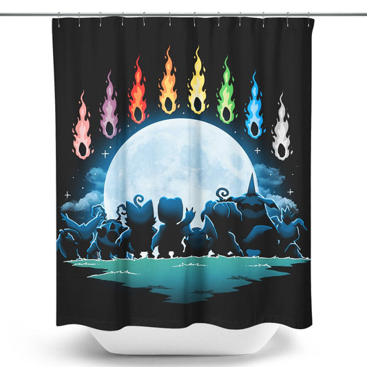 Digital Moon - Shower Curtain