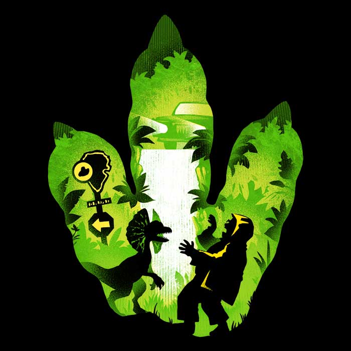 Dilophosaurus Footprint - Men's Apparel