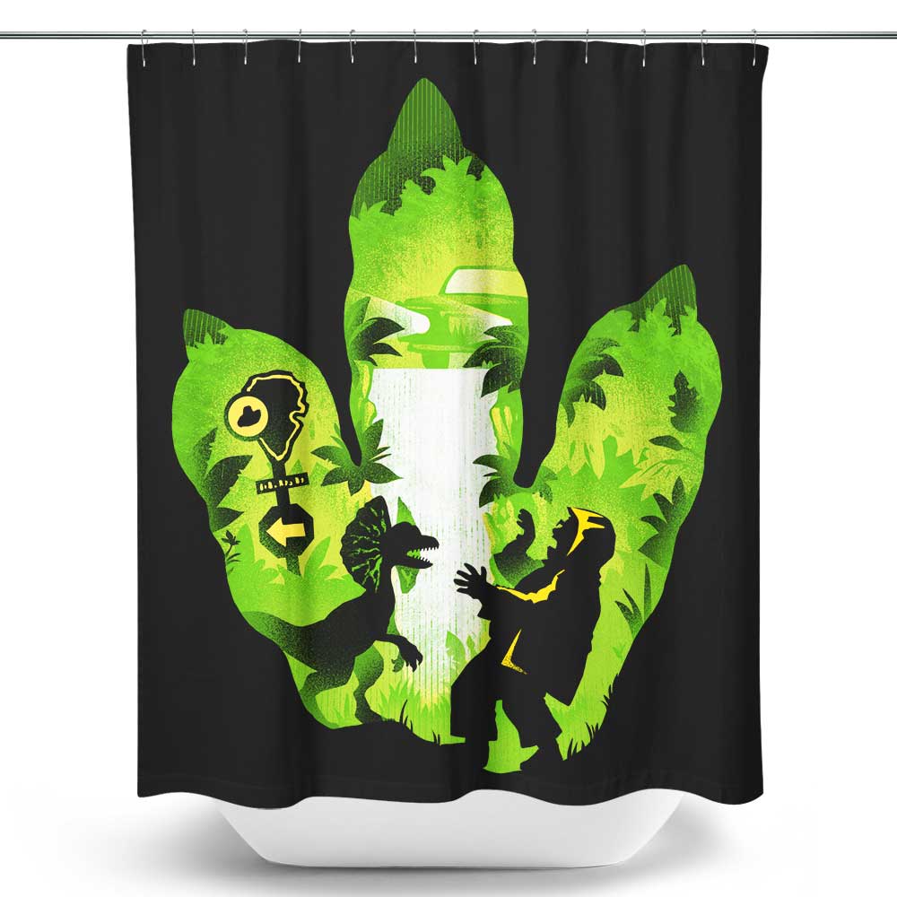 Dilophosaurus Footprint - Shower Curtain