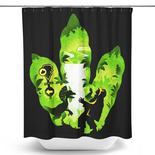 Dilophosaurus Footprint - Shower Curtain