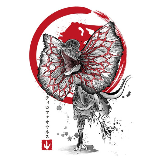 Dilophosaurus Sumi-e - Men's V-Neck