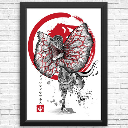 Dilophosaurus Sumi-e - Posters & Prints
