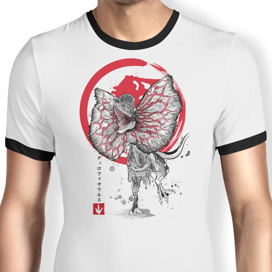 Dilophosaurus Sumi-e - Ringer T-Shirt