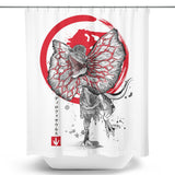 Dilophosaurus Sumi-e - Shower Curtain