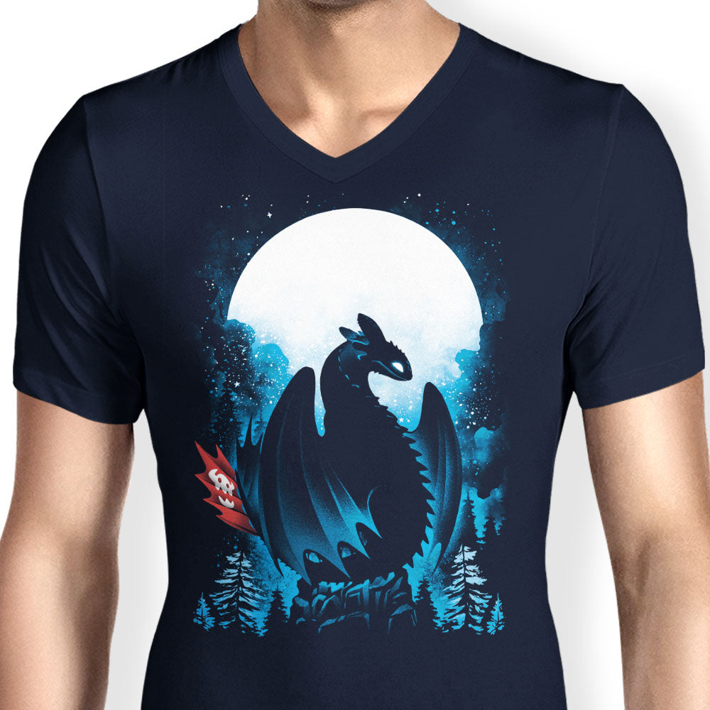 Dragon in the Moonlight - Men's V-Neck