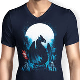 Dragon in the Moonlight - Men's V-Neck