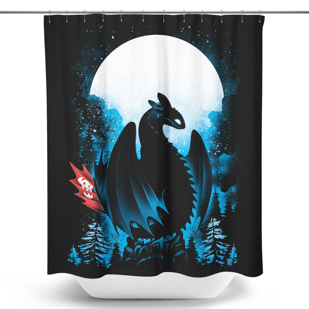 Dragon in the Moonlight - Shower Curtain