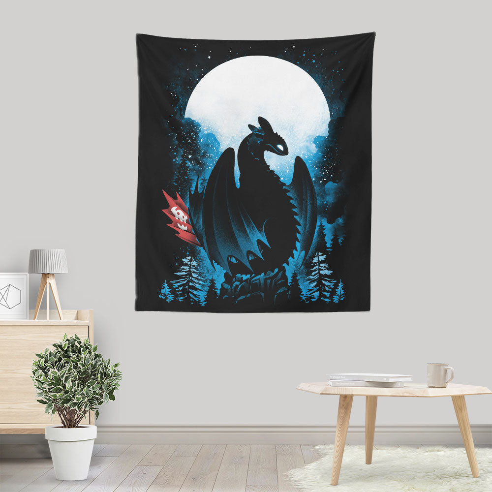 Dragon in the Moonlight - Wall Tapestry