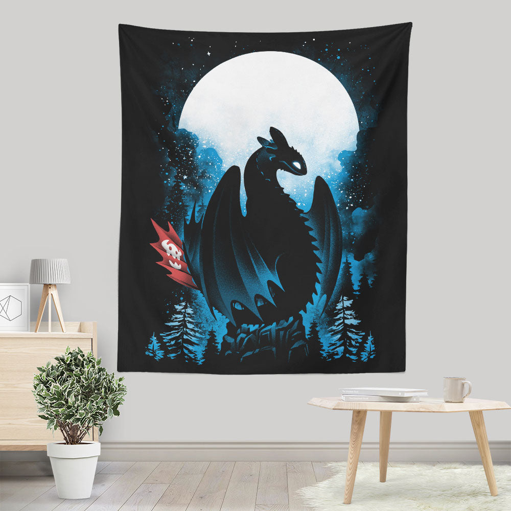 Dragon in the Moonlight - Wall Tapestry