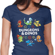 Dungeons and Dinos - Women's V-Neck
