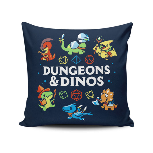 Dungeons and Dinos - Throw Pillow