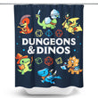 Dungeons and Dinos - Shower Curtain