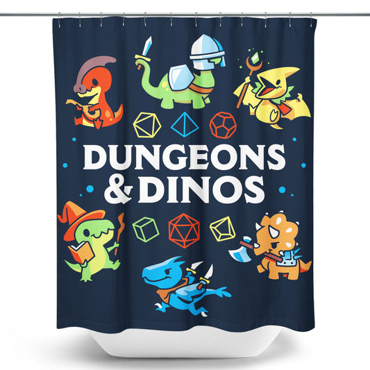 Dungeons and Dinos - Shower Curtain