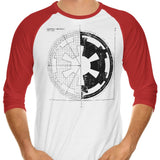 Empire Blueprint (Alt) - 3/4 Sleeve Raglan T-Shirt