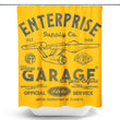 Enterprise Garage - Shower Curtain