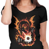 Fiery Red Dragon - Women's V-Neck