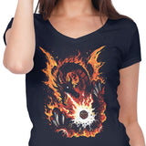 Fiery Red Dragon - Women's V-Neck