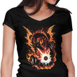 Fiery Red Dragon - Women's V-Neck