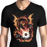 Fiery Red Dragon - Men's V-Neck