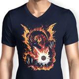Fiery Red Dragon - Men's V-Neck