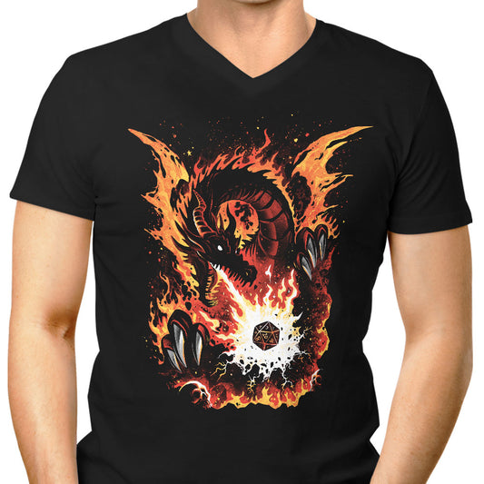 Fiery Red Dragon - Men's V-Neck