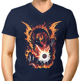 Fiery Red Dragon - Men's V-Neck