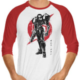 Galactic Bounty Hunter Sumi-e - 3/4 Sleeve Raglan T-Shirt