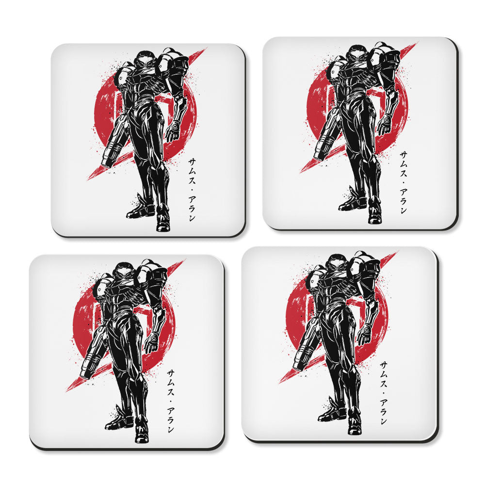 Galactic Bounty Hunter Sumi-e - Coasters