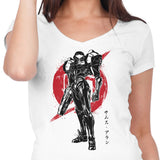 Galactic Bounty Hunter Sumi-e - Women's V-Neck