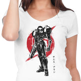 Galactic Bounty Hunter Sumi-e - Women's V-Neck