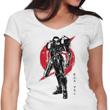 Galactic Bounty Hunter Sumi-e - Women's V-Neck