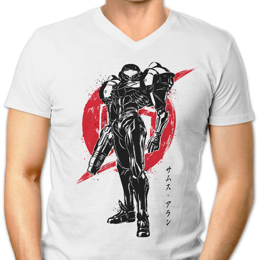 Galactic Bounty Hunter Sumi-e - Men's V-Neck