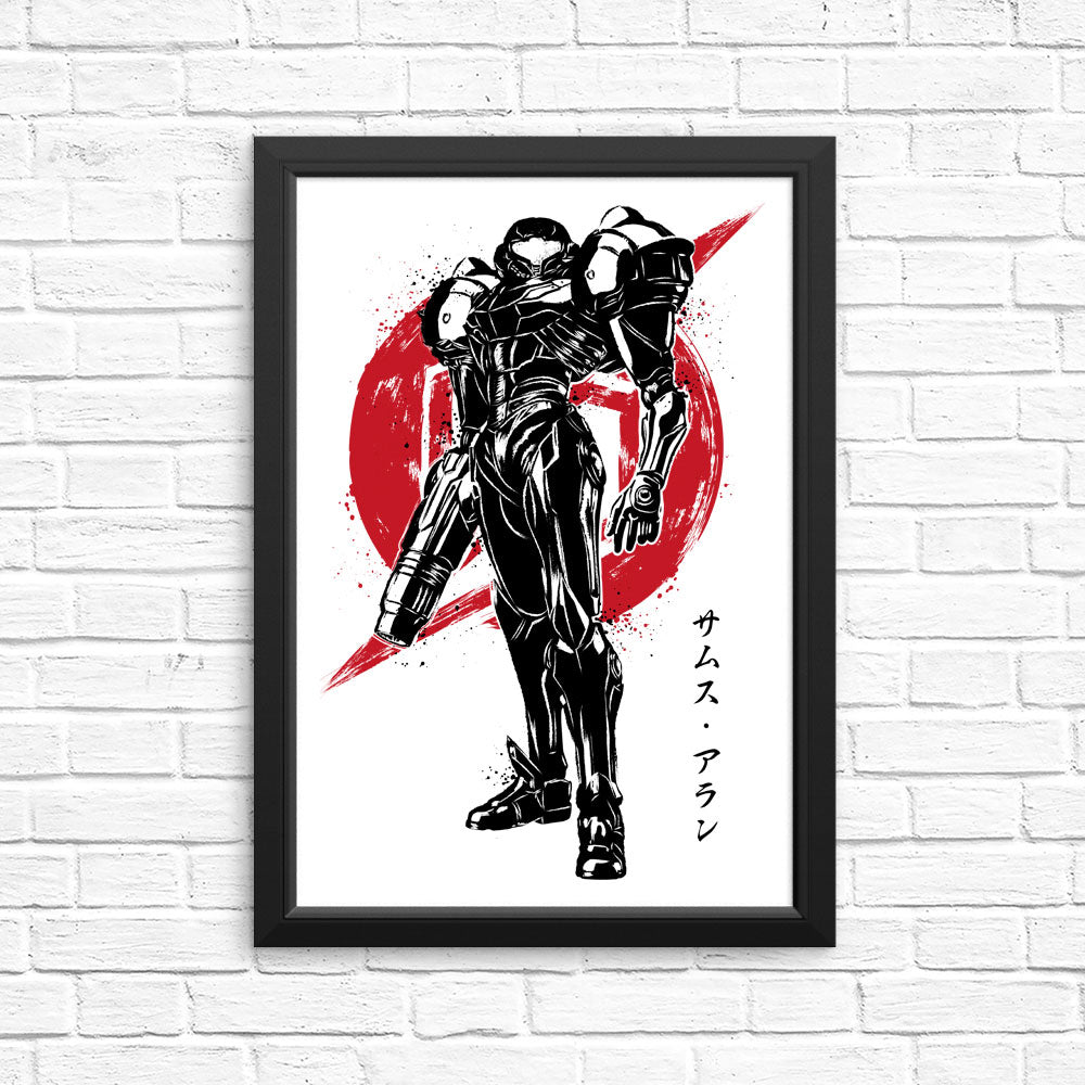 Galactic Bounty Hunter Sumi-e - Posters & Prints