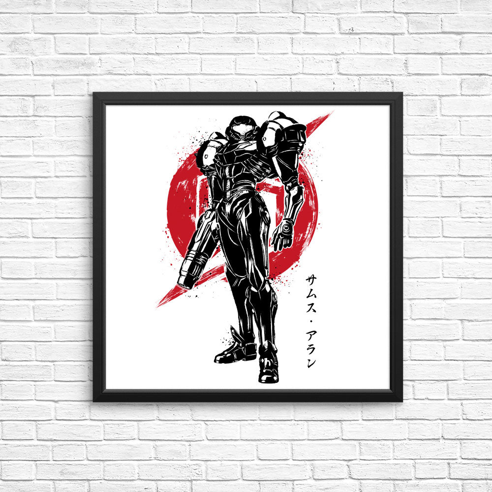 Galactic Bounty Hunter Sumi-e - Posters & Prints