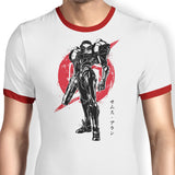 Galactic Bounty Hunter Sumi-e - Ringer T-Shirt