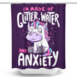 Glitter, Water, and Anxiety - Shower Curtain