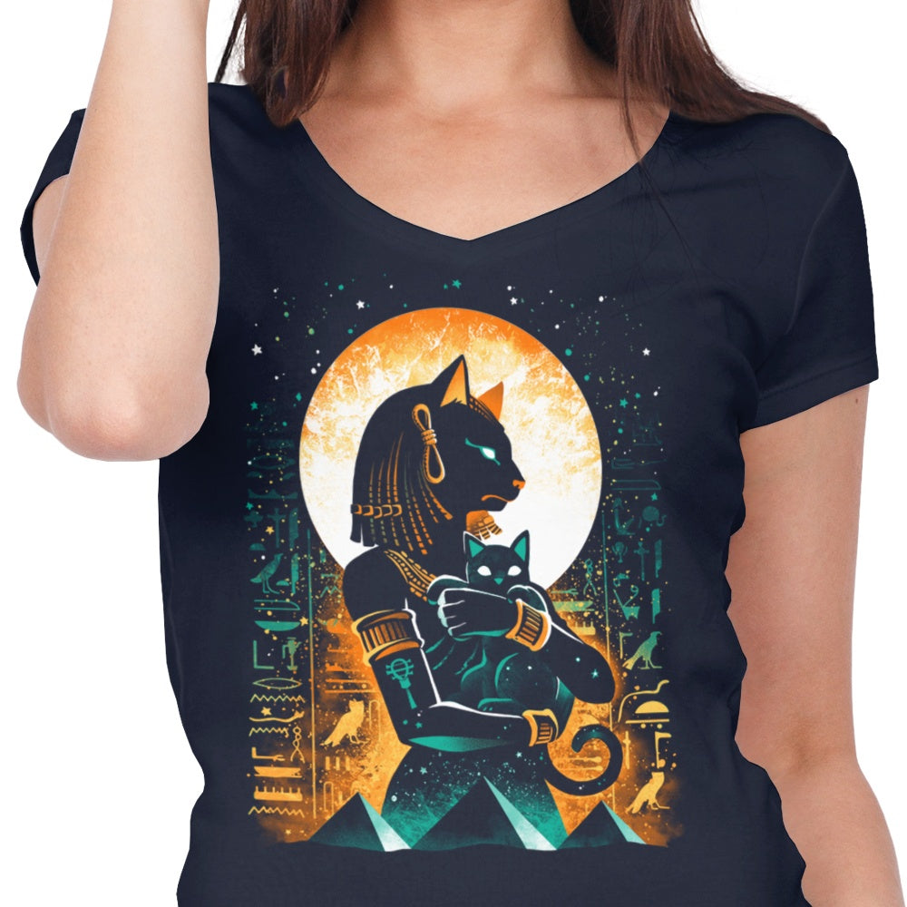 Goddess of Cats - Women's V-Neck
