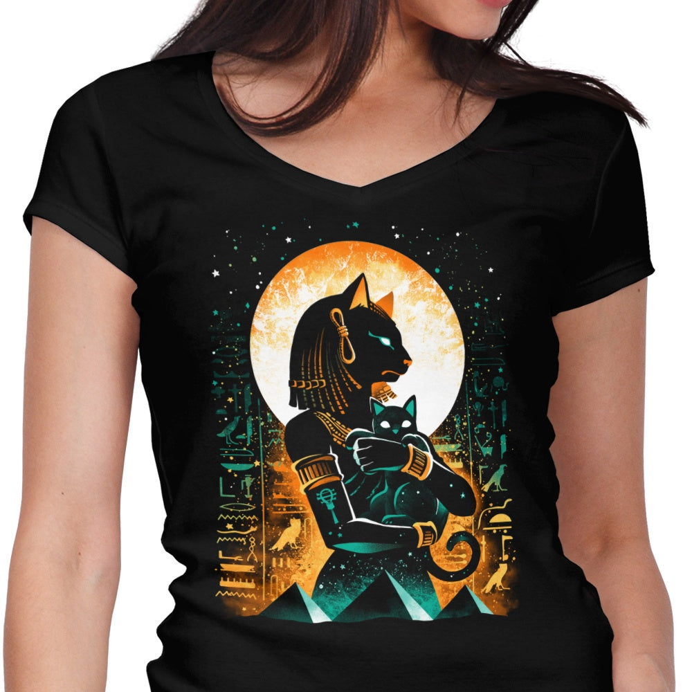 Goddess of Cats - Women's V-Neck