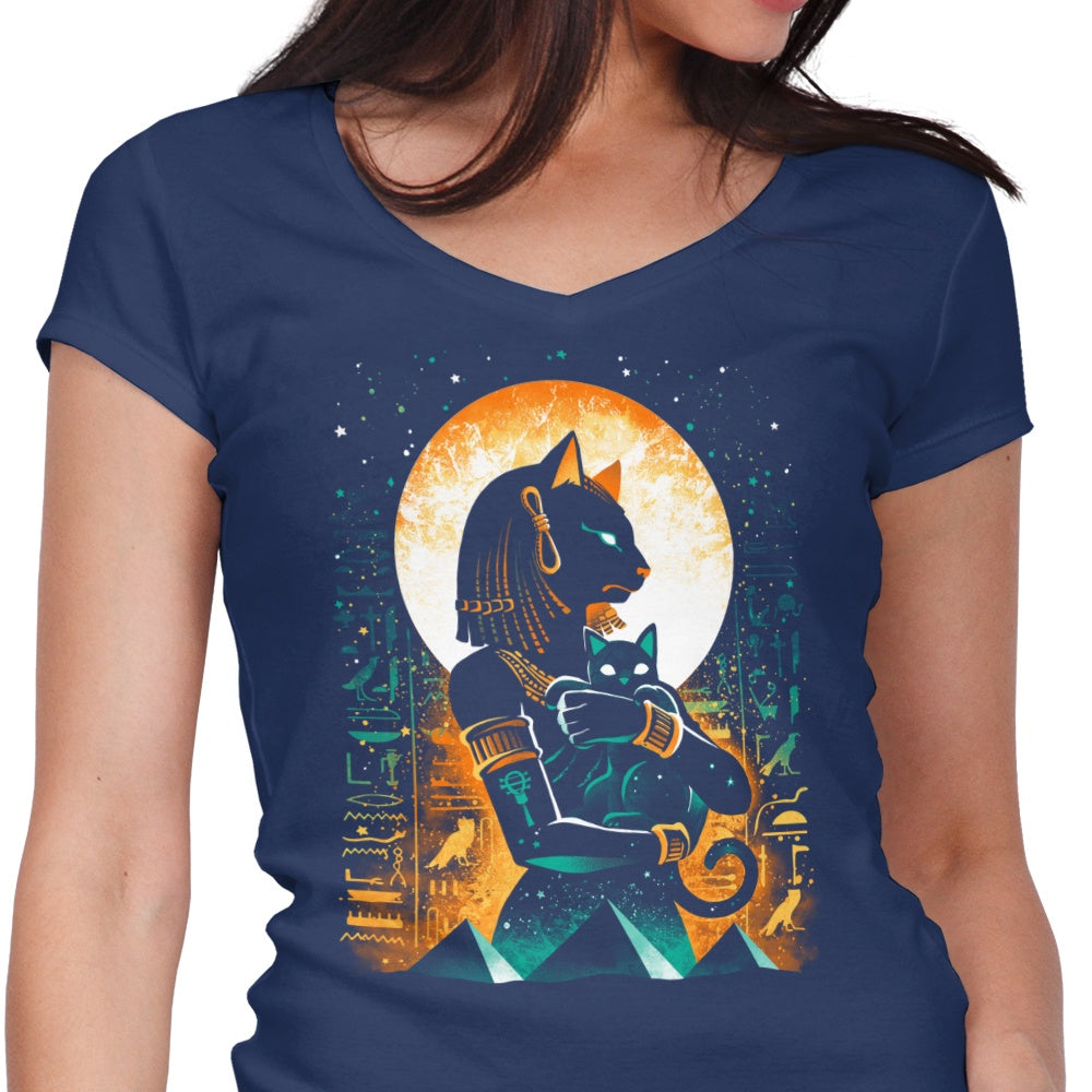 Goddess of Cats - Women's V-Neck
