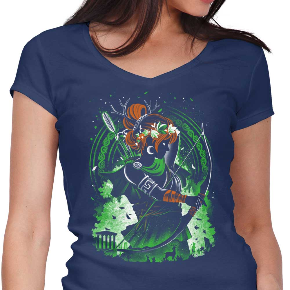 Goddess of Hunting - Women's V-Neck