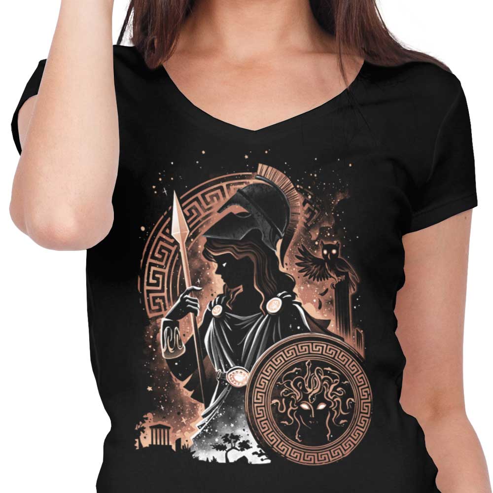 Goddess of Wisdom, Arts, and War - Women's V-Neck