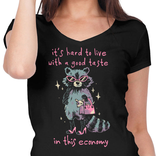 Good Taste Raccoon - Women's V-Neck